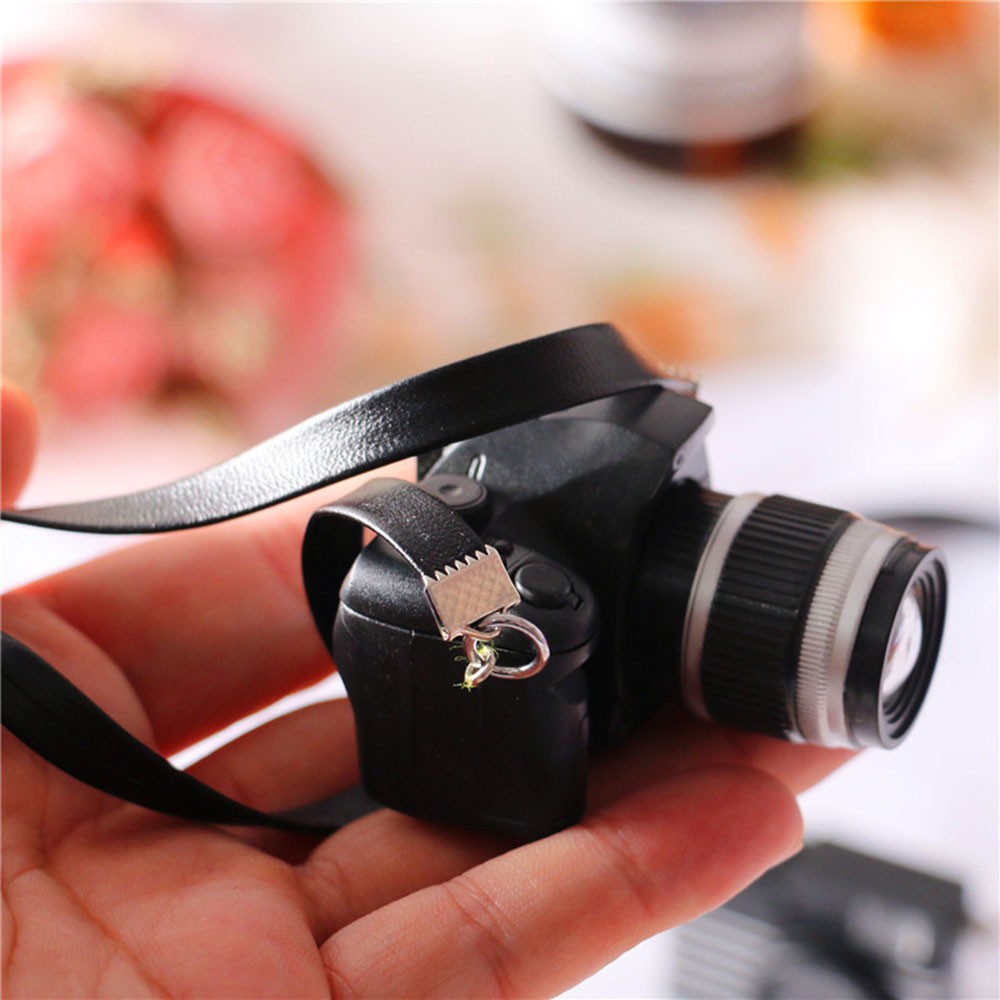 Máy Ảnh Kỹ Thuật Số Mini SLR Mini Thời Trang Kèm Thắt Lưng Đen Cho Nhà Búp Bê