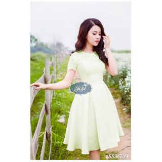 Đầm xòe phối ren