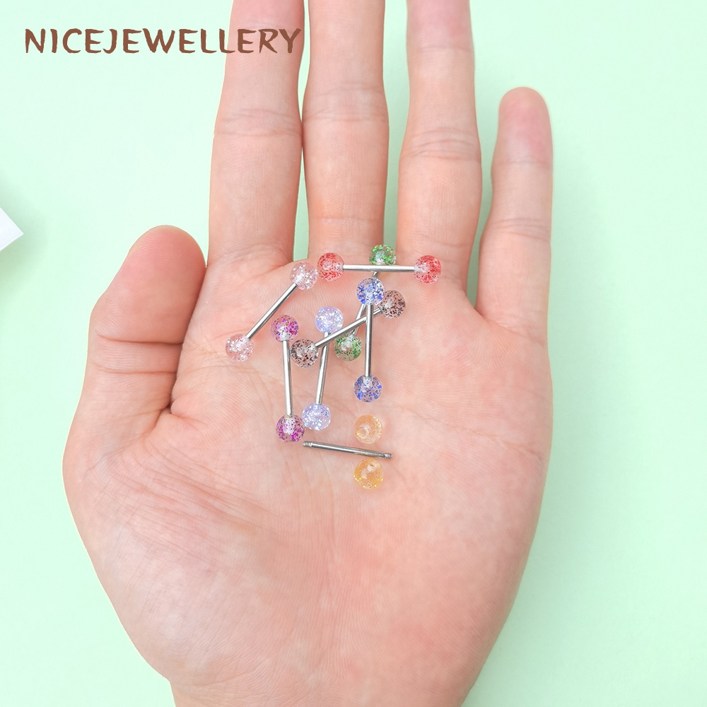 1 Khuyên Lưỡi 14G Bằng Thép Không Gỉ