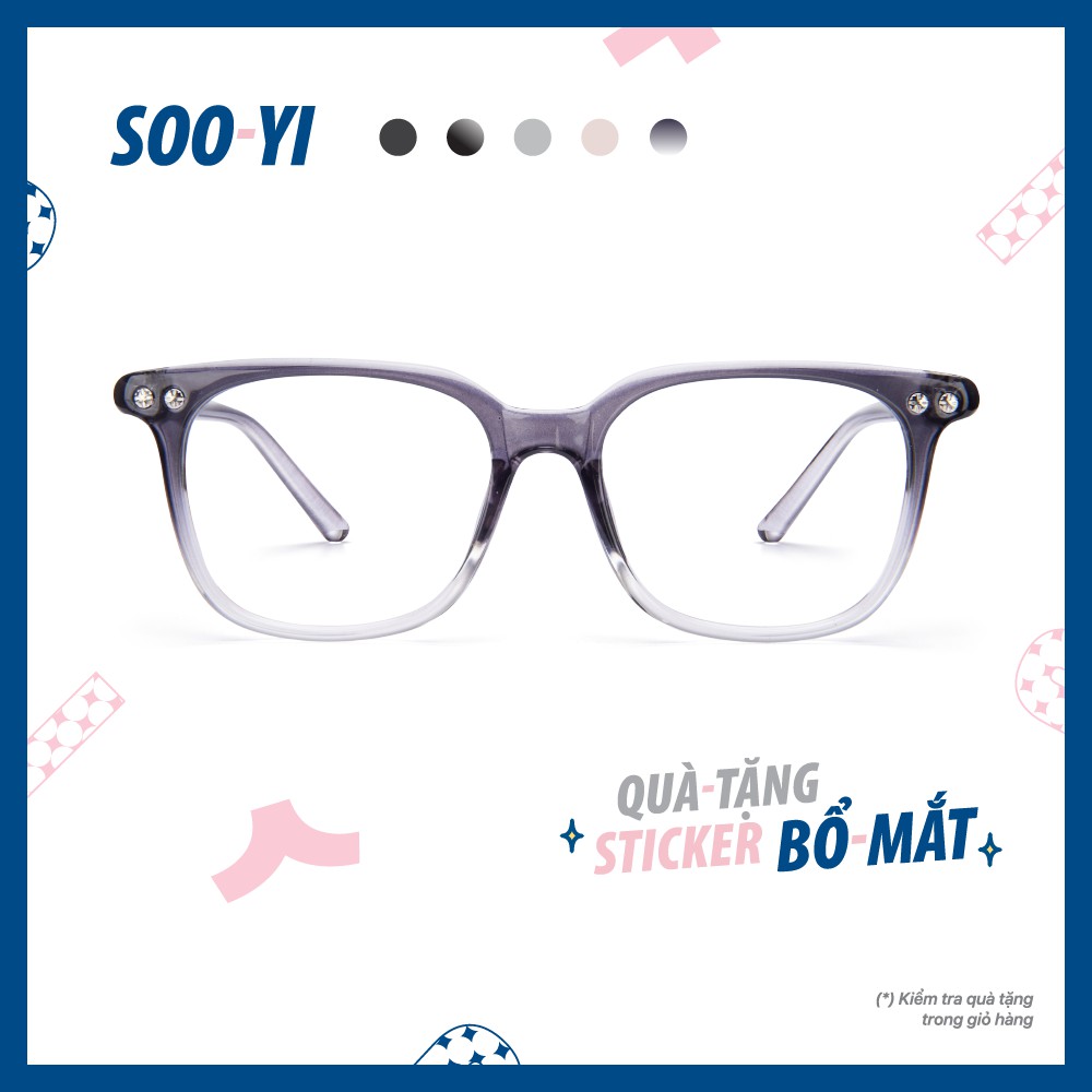 Gọng kính cận nam/nữ Soo-Yi SEOK chất liệu nhựa dẻo, dáng chữ nhật thời trang
