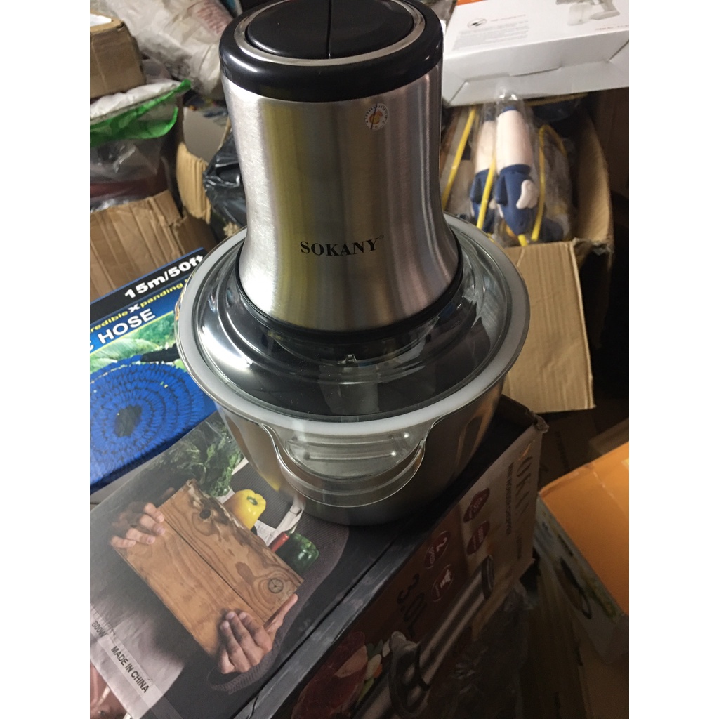 Máy Xay Thịt  Sokany 7005A Cối Inox- 4 Lưỡi Đa Năng, Công suất 800W,3L  Xay thịt, xay tỏi ớt, BẢO HÀNH 6 THÁNG