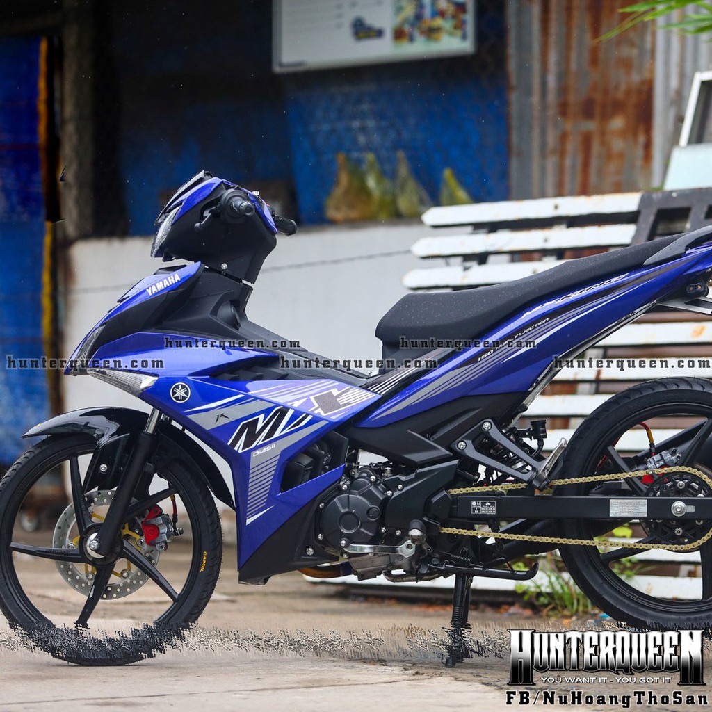 Tem rời MX King 2021. Decal cao cấp, bộ kit dán xe Exciter 150 xanh GP