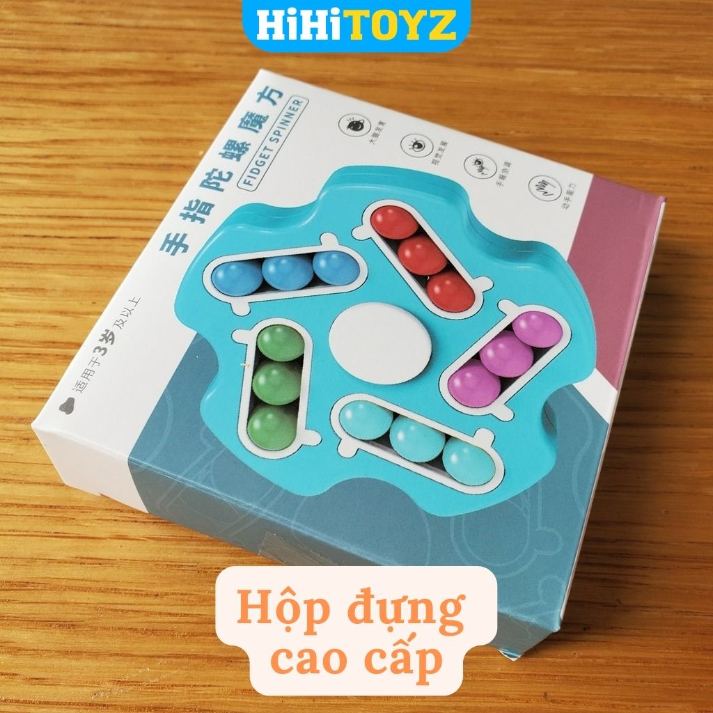 Rubik Biến Thể Hạt Đậu, Rubik hình Ngôi Sao 2 trong 1 Magic Bean Spinner, Đồ chơi thông minh cho bé