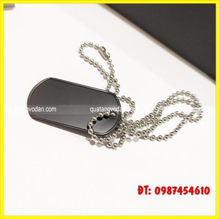 Thẻ bài lính dogtag Mỹ màu đen (trơn)