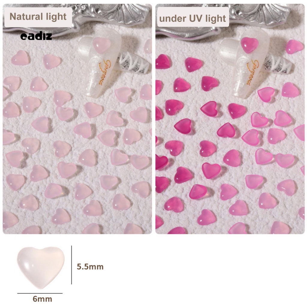 Bộ Phụ Kiện Trang Trí Móng Tay Hình Trái Tim Đính Đá Xinh Xắn