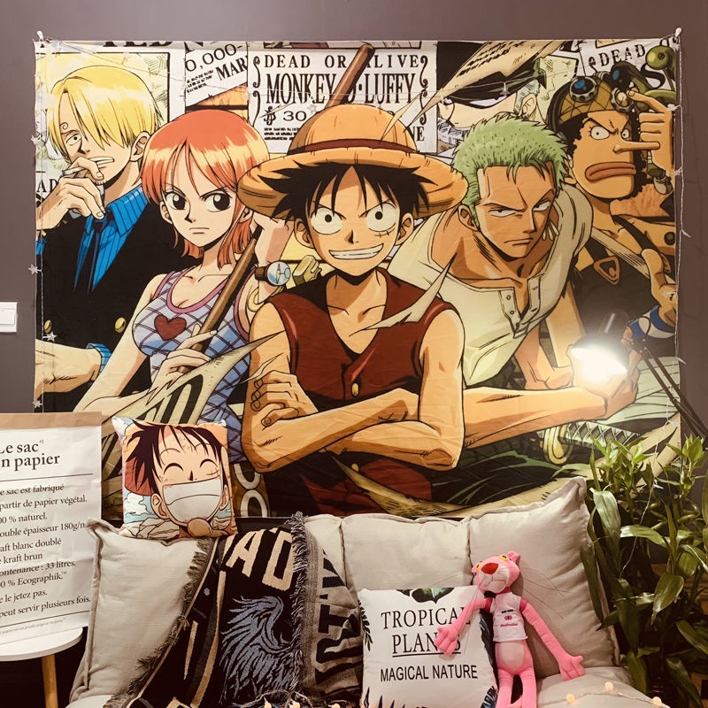 Thảm Treo Tường Trang Trí Phòng Ngủ In Hình Luffy ONE PIECE Độc Đáo