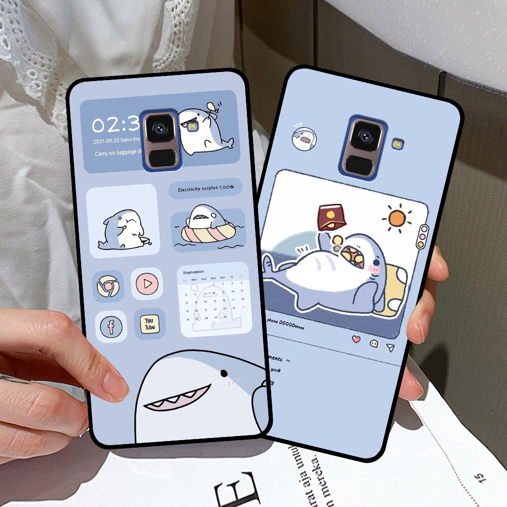 Ốp lưng Samsung A5 2018 / A8 2018 / A8 Plus / A8+ in hình nền cá mập đáng yêu giá rẻ
