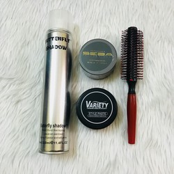TẶNG LƯỢC - Combo sáp vuốt tóc Seba + NF + gôm xịt tóc Butterfly + lược tròn