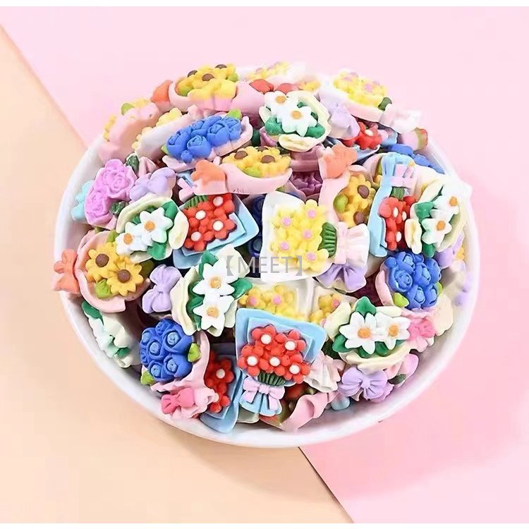 1 Bông Hoa Nhân Tạo Bằng Nhựa Resin DIY Dùng Làm Trang Sức Thủ Công