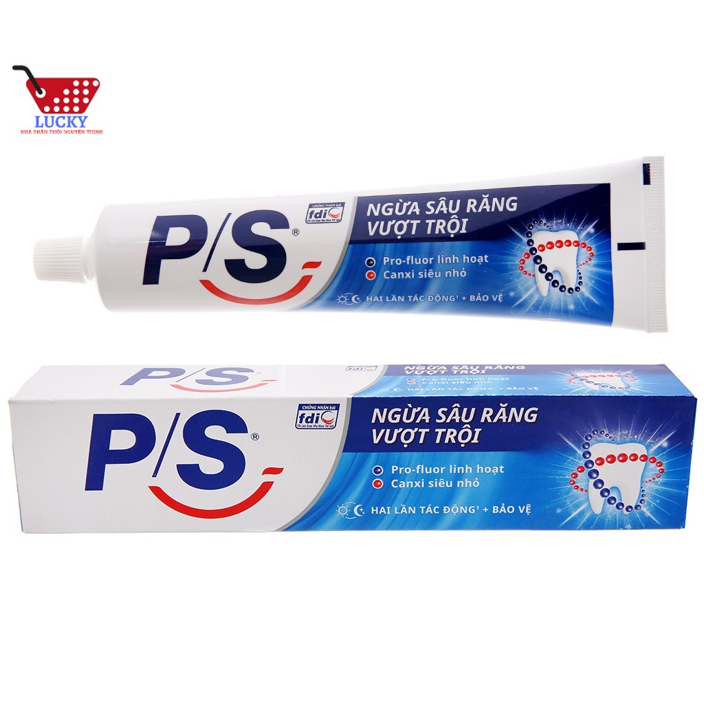 Kem đánh răng P/S(180g/ tuýp than hoạt tính ,Ps ngừa Sâu Răng Vượt Trội,Ps trà xanh