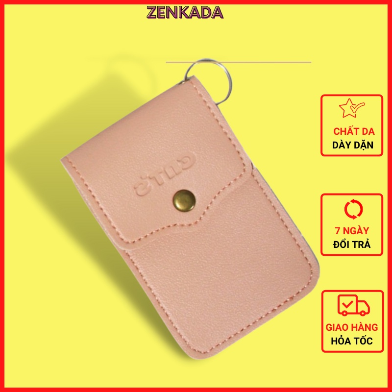 Ví mini đựng thẻ Zenka đựng card thẻ atm đựng tiền lẻ vé xe ví móc khóa bằng da cao cấp rất tiện dụng