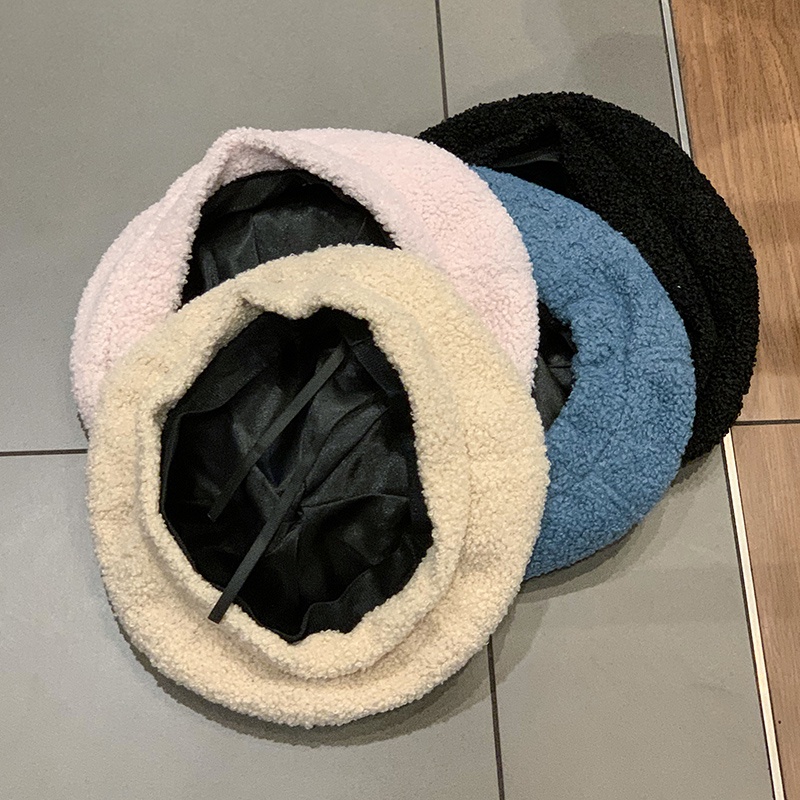 Mũ Beret Lông Nhung Màu Sắc Retro Phong Cách Hàn Quốc Cho Nữ