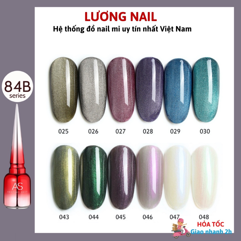 Sơn gel AS sơn móng tay gel tone trắng sữa xanh ngọc tím nhạt chai 15ml