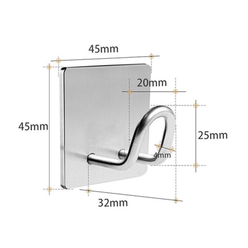 Móc Treo Đồ hinh chu u INOX 304 Keo 3M SIÊU DÍNH Dán Tường Gạch, Men, Kính