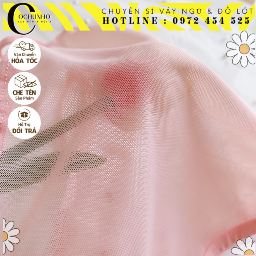 QD021 Quần Lót Cotton Cột Dây Màu Hồng Dễ Thương Sexy -quần chíp cột dây cotton phối lưới