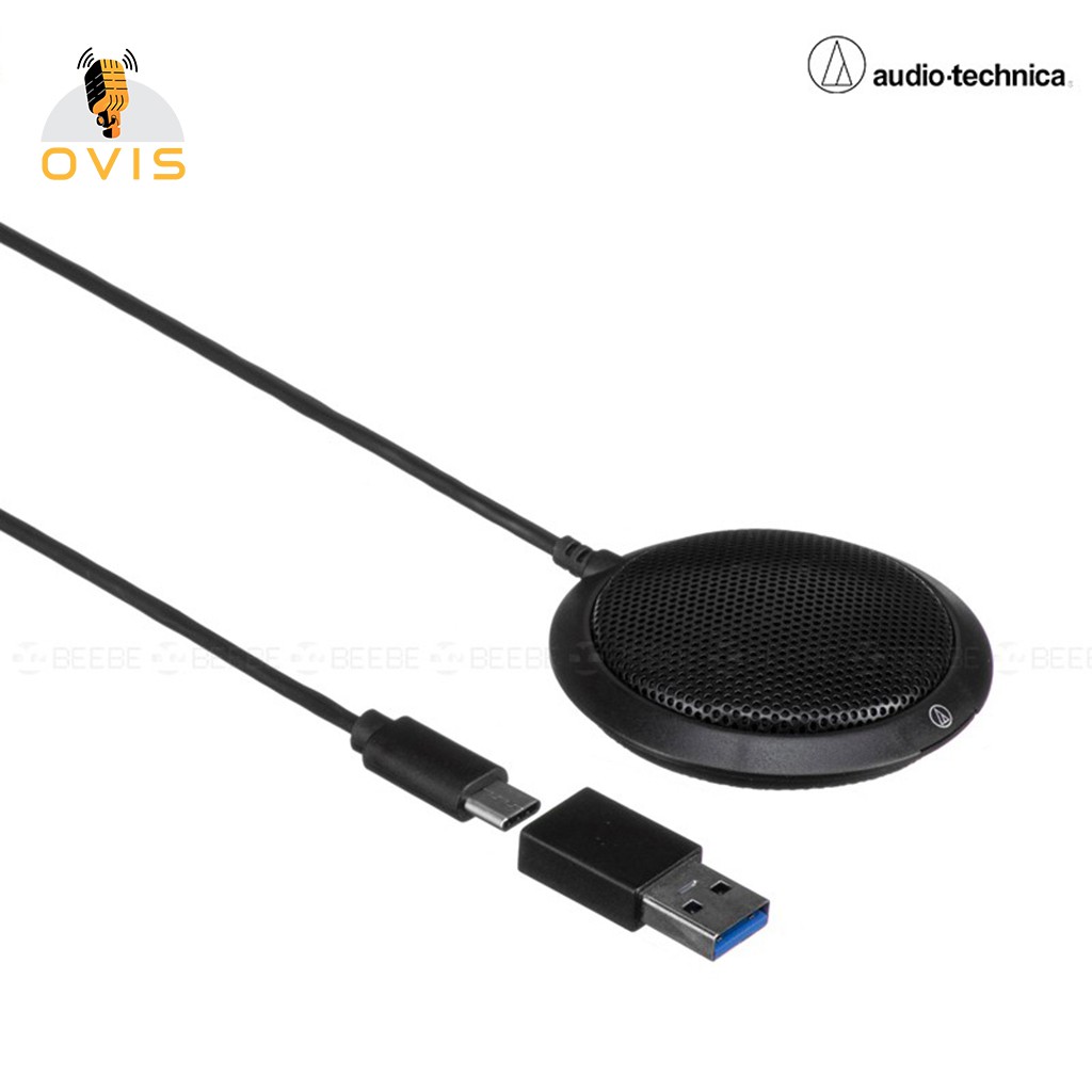 Audio Technica ATR4697 USB - Mic Họp Trực Tuyến, Kết Nối Type-C, Hướng Thu Đa Hướng, Có Giắc Chuyển USB 2.0