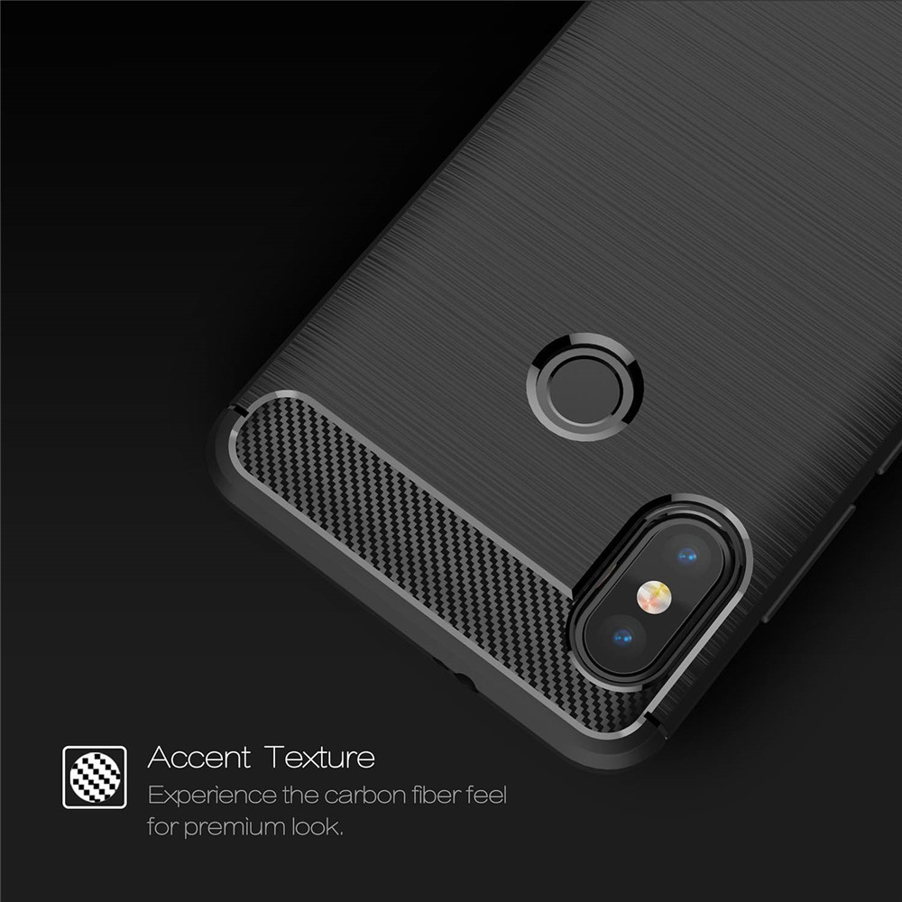 Ốp điện thoại sợi Carbon mềm siêu mỏng chống sốc/va đập cho Xiaomi Redmi Note 5 Pro 01LS