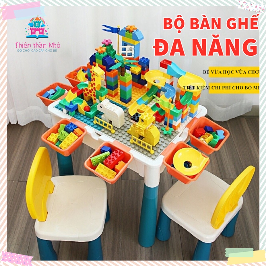 [Hàng loại 1] Bộ bàn ghế xây dựng đa chức năng cho trẻ em, bàn đồ chơi lắp ráp, xếp hình Lego cho bé - Thiên thần nhỏ