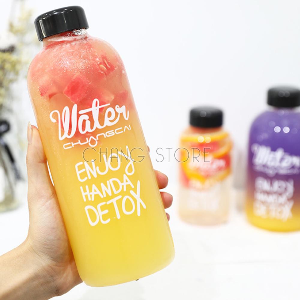 Bình Đựng Nước Water Pongdang Detox 1000ml + Tặng Kèm Túi Vải Dây Rút