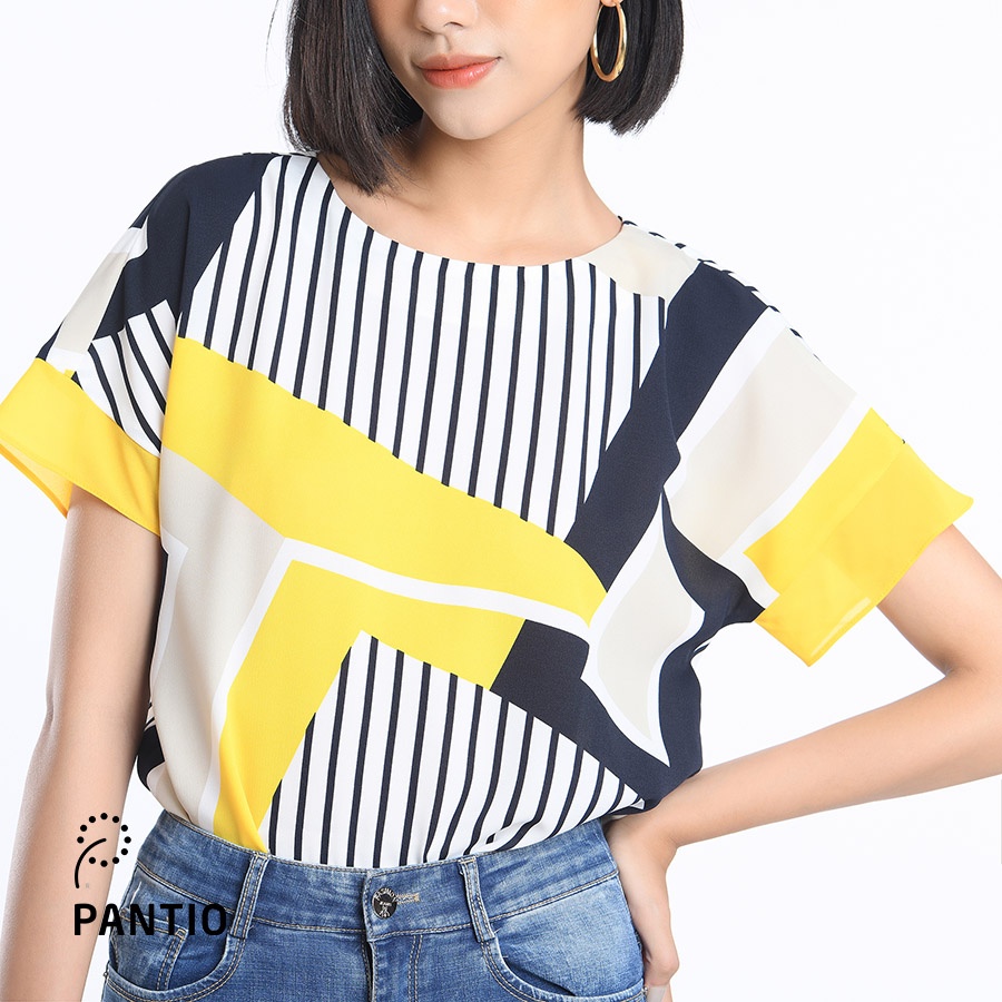 FAS52390 - Áo sơ mi chất lụa mát ngắn tay hoạ tiết - PANTIO