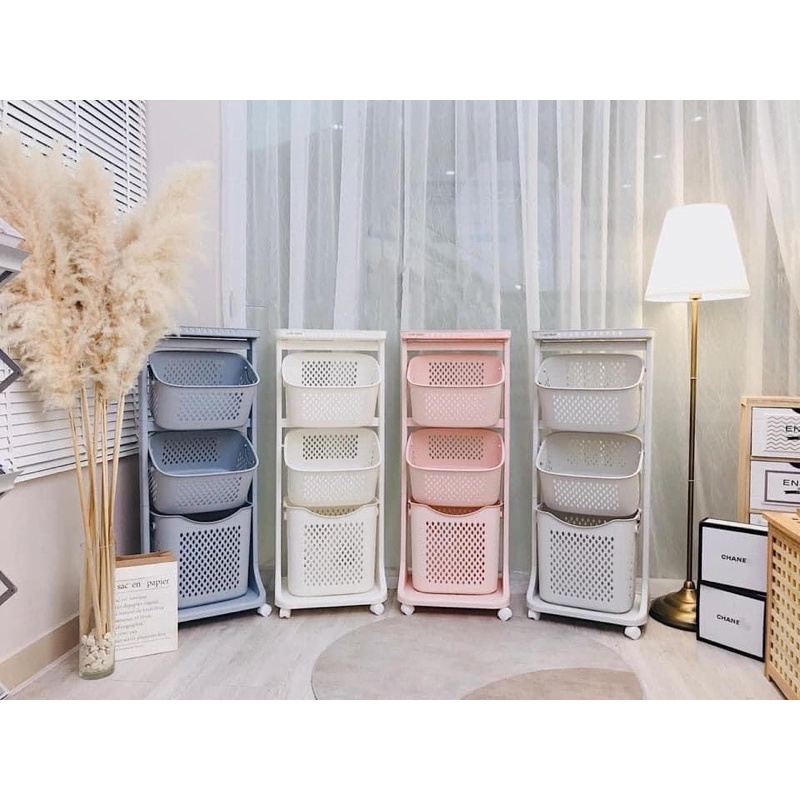 Kệ đựng đồ đa năng ⚡️SHIP free⚡️ nhựa plastic, kệ 3 tầng có bánh xe
