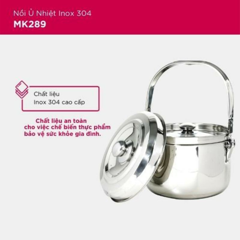 Nồi ủ inox đa chức năng Mishio / Hotek 5.4L