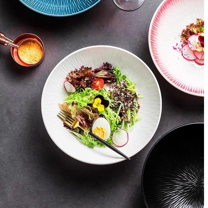Tô nông lòng Orionid chống xước họa tiết mưa sao băng, tô ramen, salad, mì phở- Bát đĩa sứ nhà hàng cao cấp