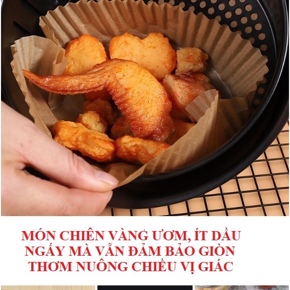 Giấy nến chống thấm dầu thực phẩm lót cho nồi chiên không dầu nướng bánh