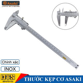 Thước cặp cơ khí Inox Asaki , độ chính xác cao, dung sai 0.02mm (Thước kẹp cơ Asaki) - Chính hãng giocongcu