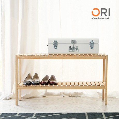 Kệ Giày Dép Hàn Quốc Bằng Gỗ Thông Nhập Khẩu Size 80 - BENCH 2F - ORI NỘI THẤT HÀN QUỐC