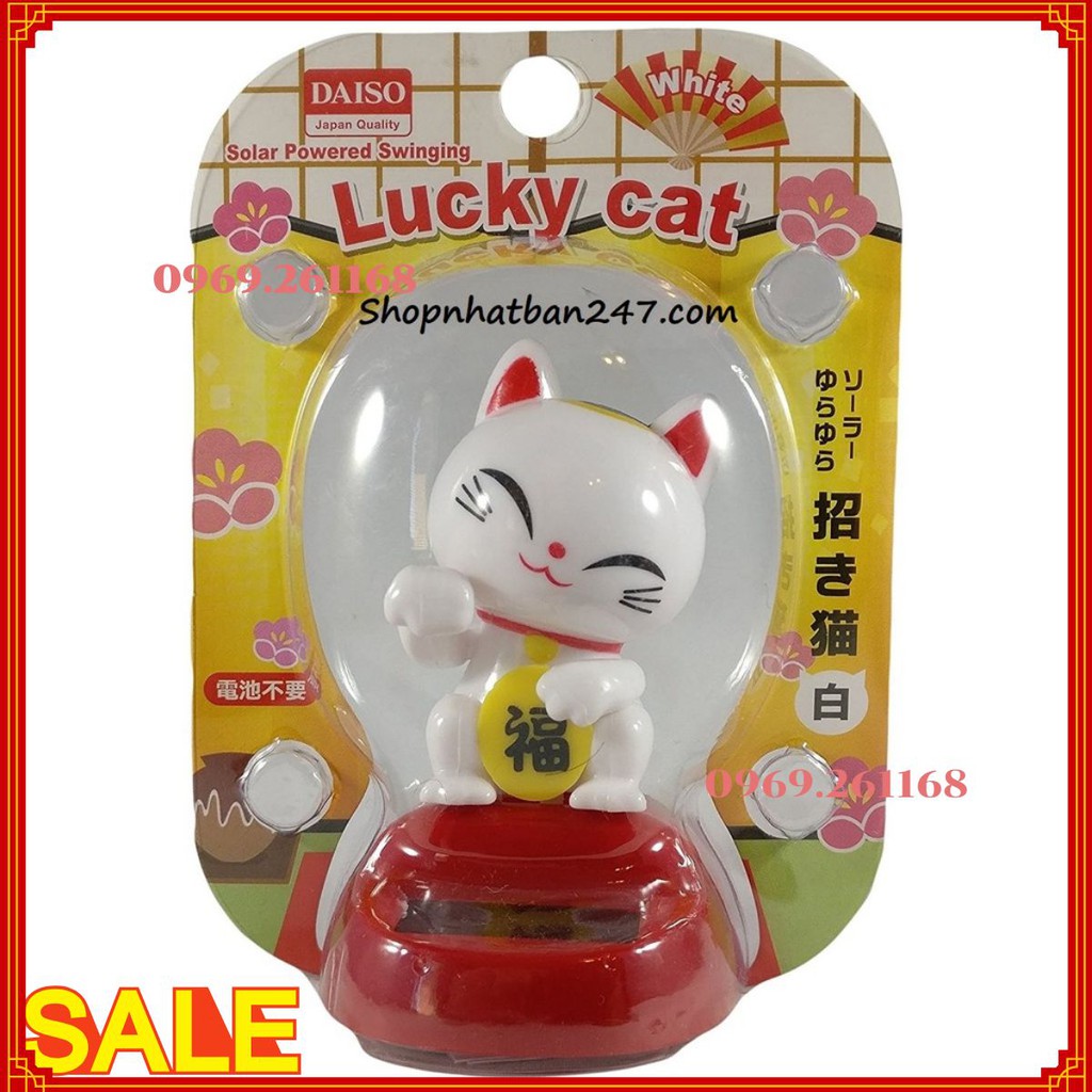 [Mèo thần tài may mắn vẫy tay - năng lượng mặt trời] Lucky cat solar powered wings daiso