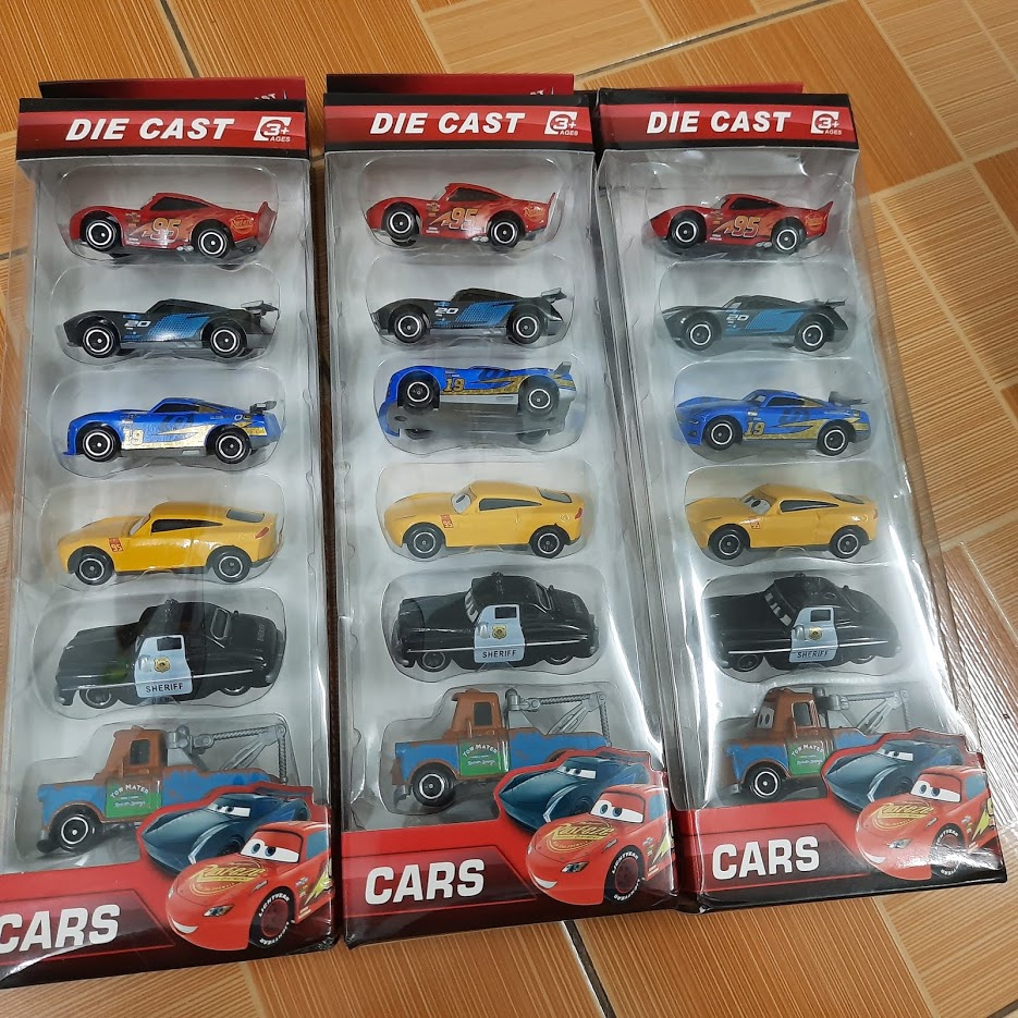 Xe ô tô đồ chơi bằng hợp kim nhựa lightning mc queen car 3 tỉ lệ 1:64 gồm 6 xe
