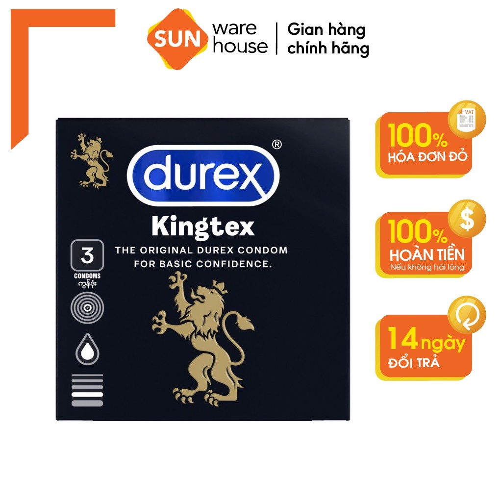 Bao cao su Durex Kingtex phân loại 3 bao và 12 bao