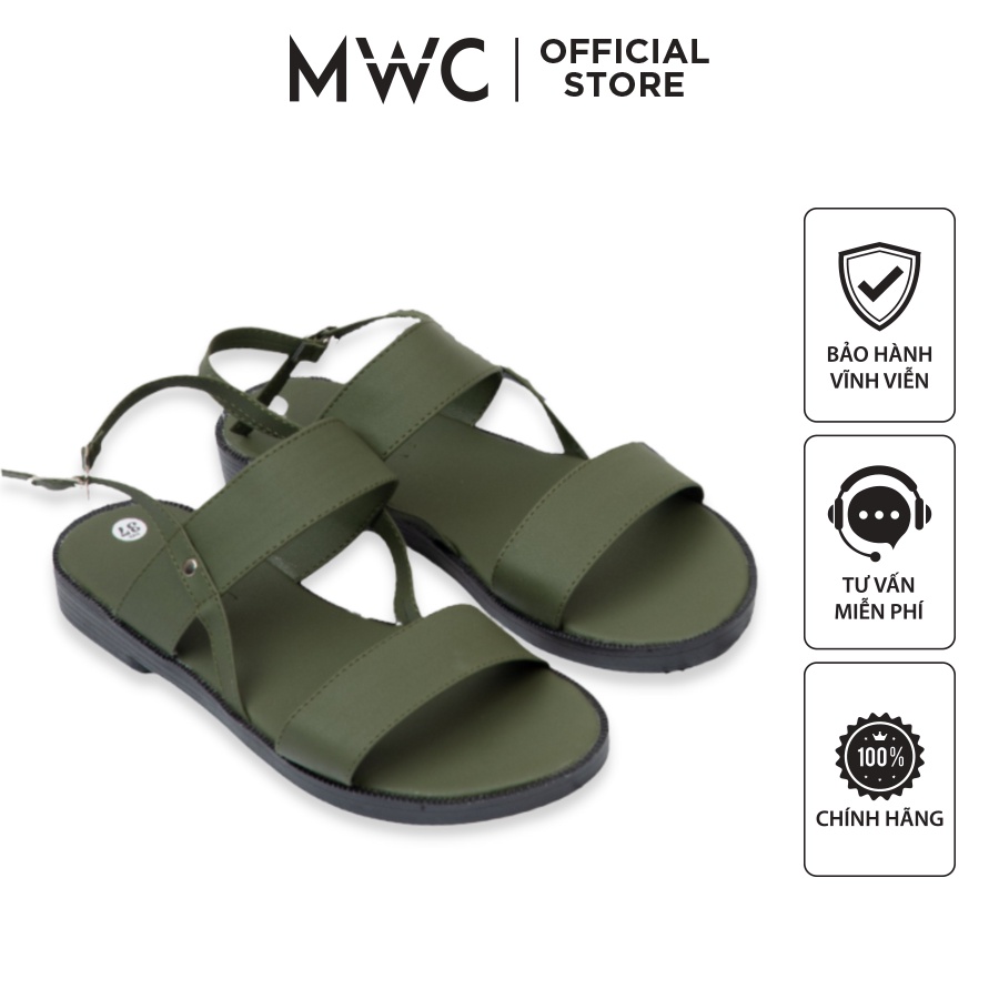 Giày Quai Hậu Dép Sandal Nữ MWC 2580 Dép Đế Bệt Quai Ngang Màu Đen Trắng XanhL NUSD- 2580