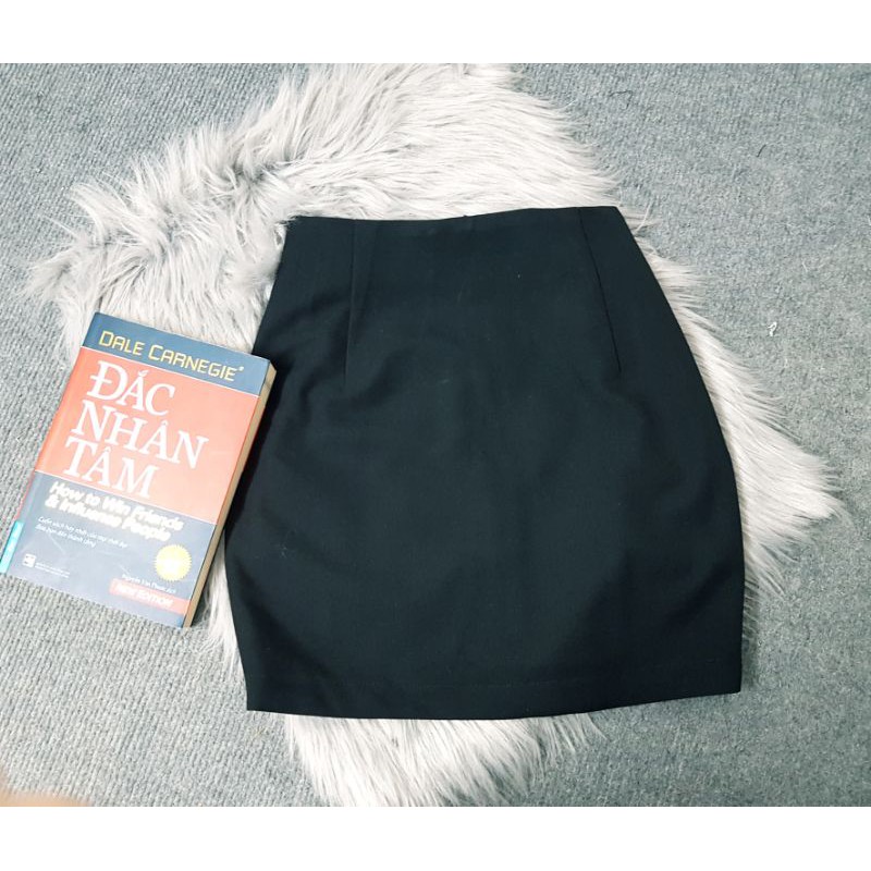 Chân váy công sở váy bút chì dáng ngắn màu đen+đỏ