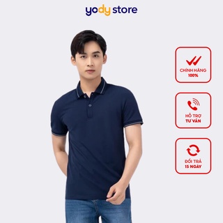 Áo phông polo cafe bo kẻ nam YODY thấm hút tốt mềm mịn thân thiện với môi trường APM3791