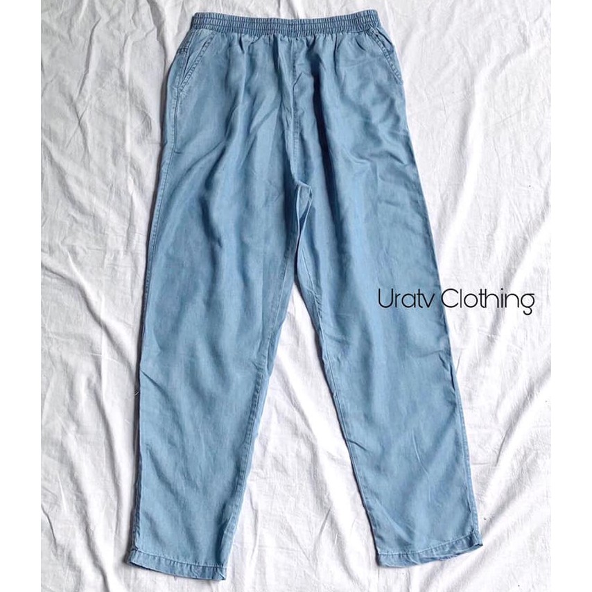 [FREESHIP - ẢNH CHÍNH CHỦ] Quần suông DENIM lưng thun MUJl