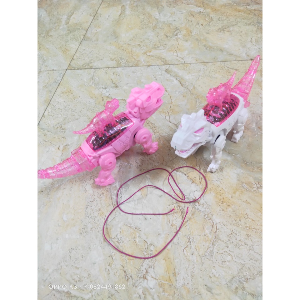 Đồ chơi khủng long con cưỡi khủng long mẹ chạy pin di chuyển tạo nhạc