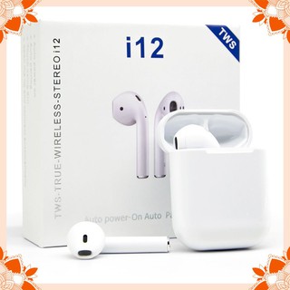 Tai Nghe Bluetooth không dây Nhét Tai, Tai nghe không dây phụ kiện tai nghe Điện Thoại IOS Và Android Siêu Hay | i12