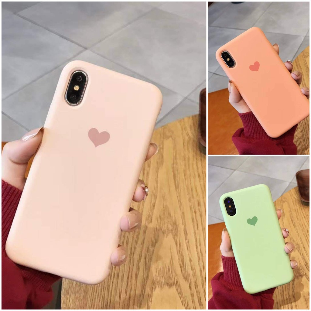 Ốp chống bẩn lót nhung xịn bảo vệ điện thoại IP 7Plus,8Plus,X,XSMax logo trái tim full viền máy