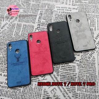 Ốp lưng deer dành cho xiaomi redmi note 7 / note 7 pro vải jean hình hươu đẹp