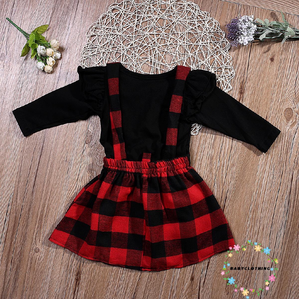 ღWSVღChristmas Baby Girl Tops+Overalls Strap Dress Skirts Outfits Toddler Clothes