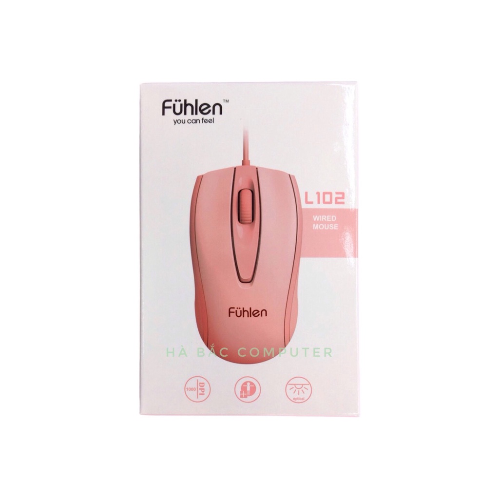 Chuột Gaming Fuhlen L102 Pink - Chuột Máy Tính Có Dây Màu Hồng BH 24 Tháng Chính Hãng