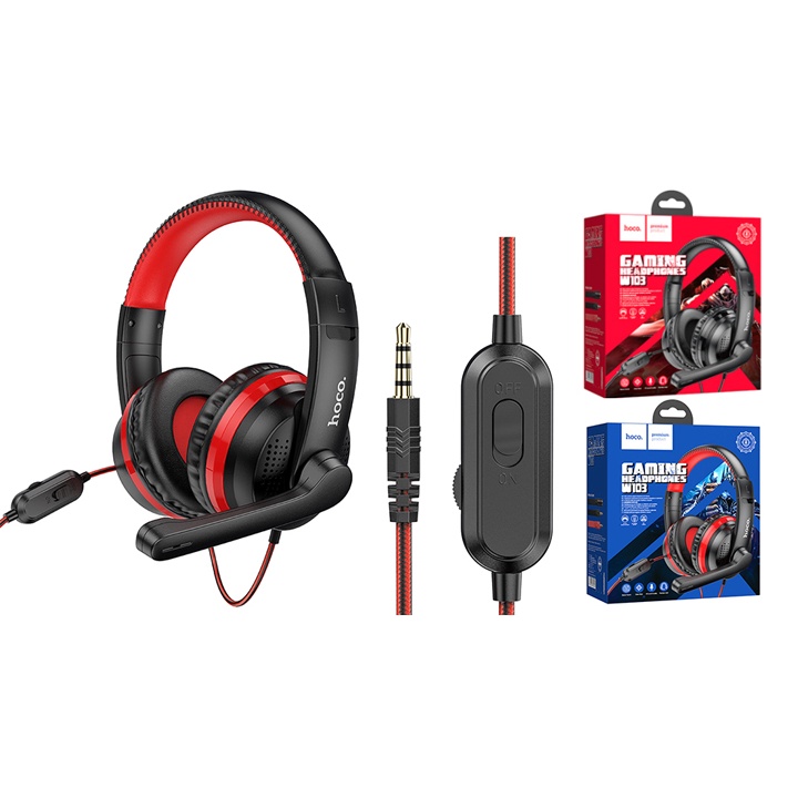 Tai Nghe Chụp Tai Gaming HOCO W103, Tai Phone Chơi Game Liên Quân Pubg Có Micro Tăng Giảm Âm Lượng Chống Ồn