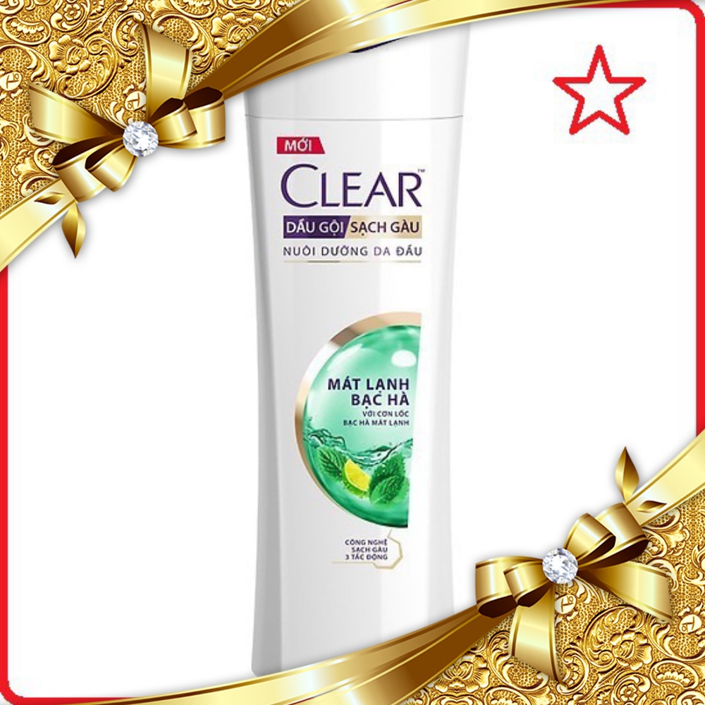 Dầu gội sạch gàu Clear mát lạnh bạc hà 340g Tặng chai 70g