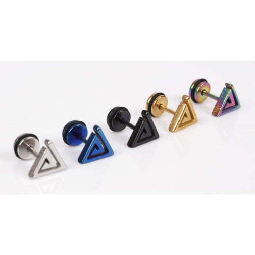 Hoa tai kim loại hình tam giác cá tính thời trang