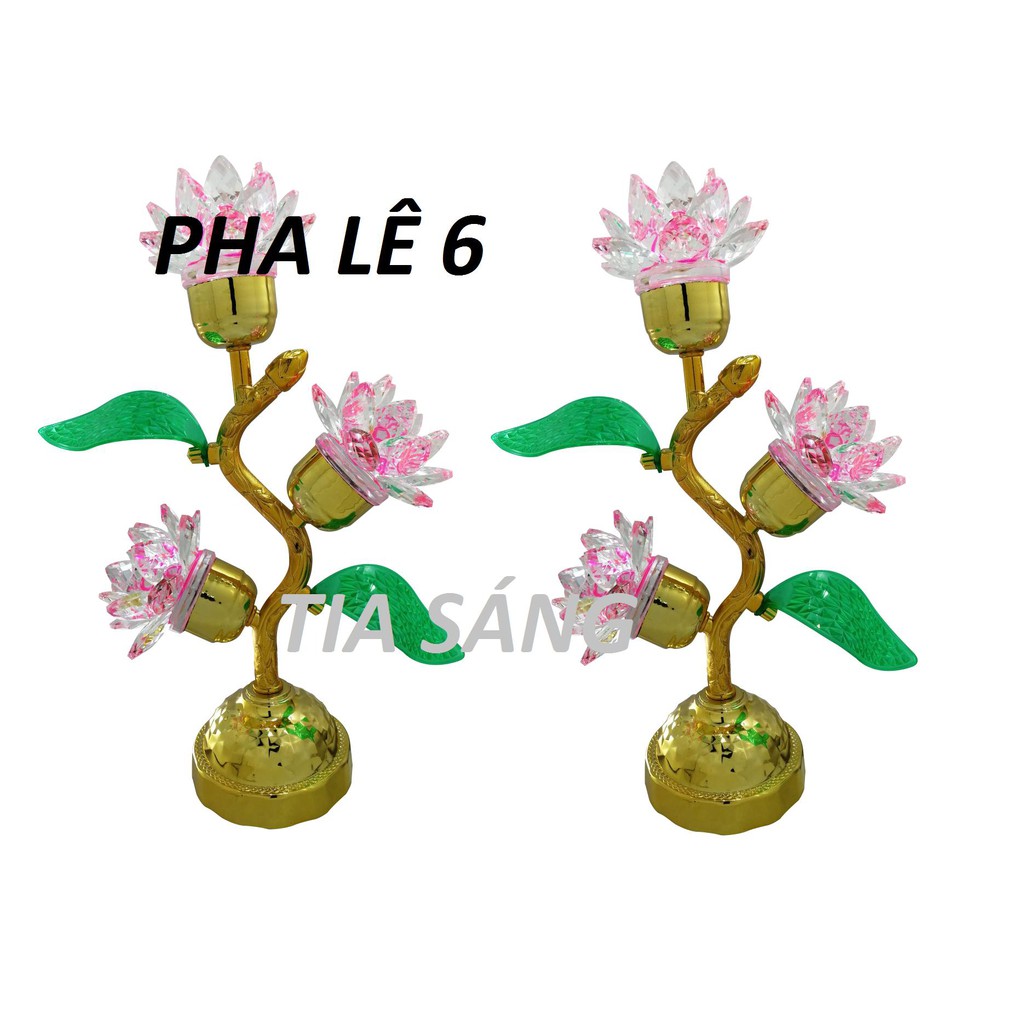 Cặp đèn thờ pha lê 6
