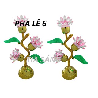 Cặp đèn thờ pha lê 6