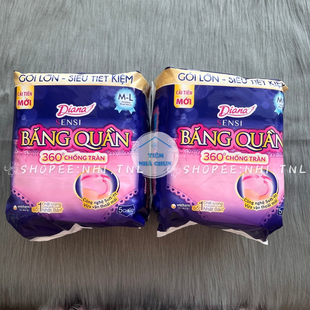Băng Vệ Sinh Ban Đêm Dạng Quần  Diana Sensi Size M - L Gói 5 Miếng