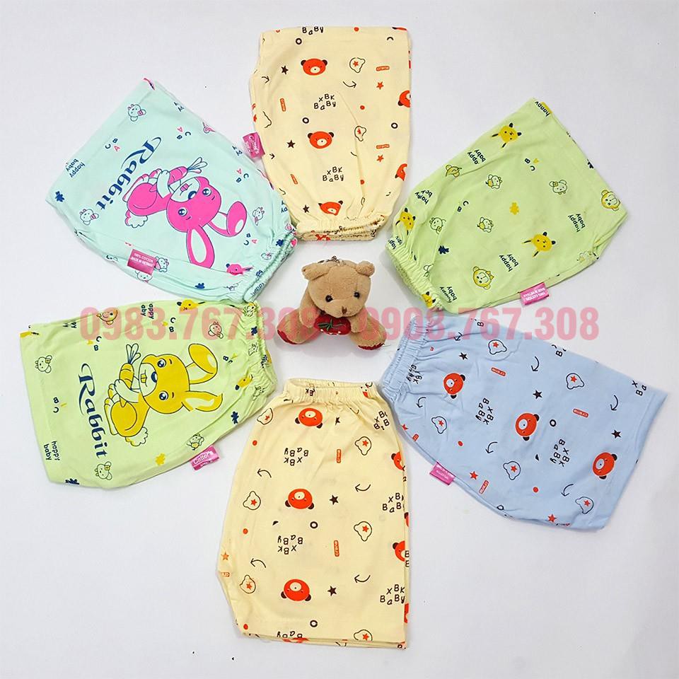 Quần Đùi Sơ Sinh In Hình Gấu Cho Bé Dưới 7 Tháng